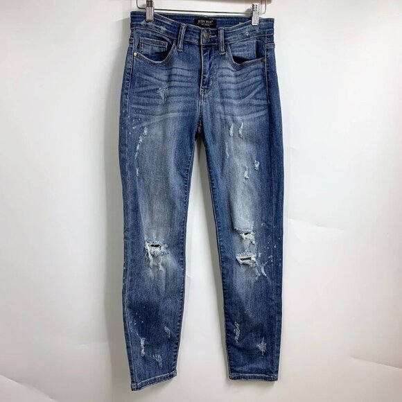 Judy Blue Women's Shredding Up My Life JB8273MD Relaxed Distressed JEans Size 27 - Picture 1 of 13